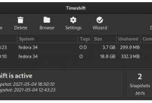 GTK Timeshift GUI on Fedora 34